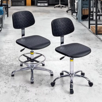 Chaise de laboratoire ESD M11 réglable, pivotante, ergonomique avec roulettes et repose-pieds pour l'école, les étudiants, les ateliers industriels, les machines à coudre