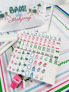 Mahjong de Lujo en Acrílico Rosa Pastel para Fiestas en Jardín Oriental, para 4 Jugadores, Patas Plegables Resistentes - Product Image 5