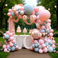 Kit d'arche de guirlande de ballons rose crème or rose, ballons confettis or rose pour la 1ère anniversaire d'une petite fille, décoration de fête de baby shower