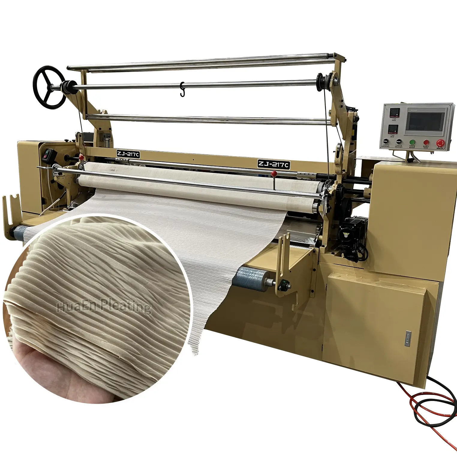 Mesin pemikat kain ZJ-217, Changzhou hueen pabrik mesin lipatan untuk rok gaun