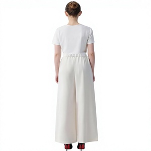 Pantalon palazzo taille haute pour femme, coupe ample et confortable, style décontracté et professionnel, avec poches latérales - Product Image 2