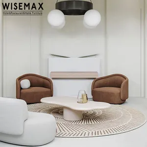 WISEMAX家具热卖简单奶油客厅茶几休闲不规则玻璃纤维茶几家用酒店房间