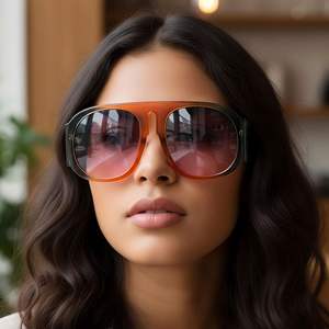 Gafas de Sol Unisex con Marco Completo de PC, Protección UV400, Estilo Europeo Americano, Color Degradado Jelly, Tendencia Urbana, para Sesiones de Fotos - Product Image 3