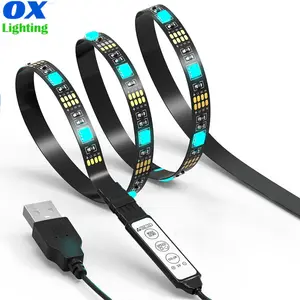 TV 16 Màu Chống Thấm Nước IP65 USB LED Strip Gương/PC/TV Music Sync TV Backlights Đèn LED Strip Lights Với Điều Khiển Từ Xa