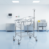 CY-D420 de chariot de nouveau-nés de lit de bébé de berceau de berceau d'hôpital d'acier inoxydable