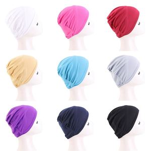 Turban en tissu extensible doux, hijab, couleur unie, bonnet en dôme élastique pour les voyages et la plage - Product Image 4
