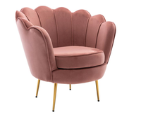 Fauteuil moderne en velours à motifs floraux et fauteuil d'appoint en velours avec pieds en métal pour la maison, le salon ou l'hôtel