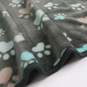Gray <b>Flannel</b> Dog Paw Print Wrap Blanket Is Comfortable and Soft, Suitable for Dogs and Cats - Product Image 4