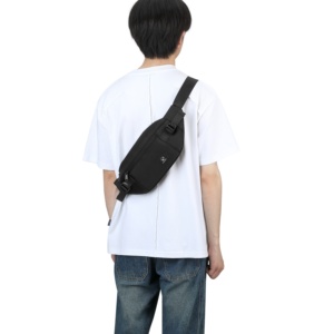 Sac <span class=keywords><strong>banane</strong></span> tactique de sport d'extérieur avec logo personnalisé, deux fermetures éclair, sangle extensible, imperméable, pour homme - Product Image 1