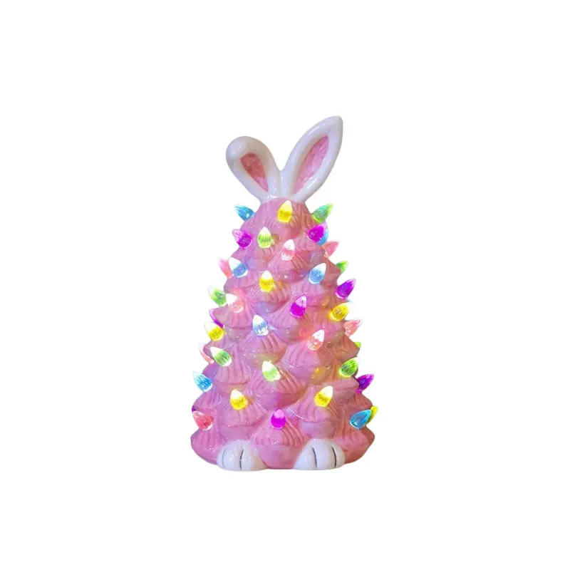 2024 phục sinh Bunny Shape gốm cây trang trí mùa xuân phục sinh Bunny Glow ORNAMENT Easter Bunny Tree