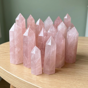Vente en gros d'obélisques en cristal naturel de quartz rose, pointes de tour, pierres précieuses polies, minéraux, mascotte Feng Shui pour massage - Product Image 2