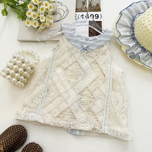 Ensemble deux pièces d'été <span class=keywords><strong>pour</strong></span> filles, avec débardeur sans manches en dentelle et jupe à volants superposés - Product Image 3