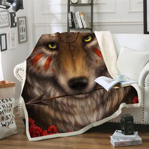 <span class=keywords><strong>Manta</strong></span> de Sherpa Light And Dark Meet Para sofá, colcha 3D de Lobo, felpa de terciopelo, camas de Ojos de Lobo, <span class=keywords><strong>manta</strong></span> Para Cama - Product Image 4