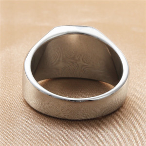 Bague carrée en acier inoxydable pour homme, bijoux géométriques en pierre noire, cadeau - Product Image 3
