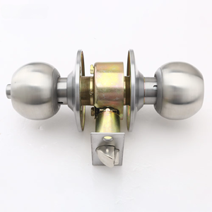 Poignées de porte intérieures pour salle de bain et chambre, bouton tubulaire pour porte d'entrée, serrure à pêne dormant cylindrique - Product Image 1