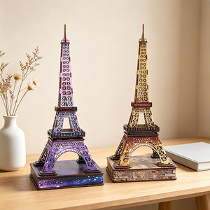 Puzzle 3D in Legno Personalizzato per Adulti, Kit di Costruzione Fai-da-Te, Set Architettonico Torre <span class=keywords><strong>Eiffel</strong></span> in Legno, Gioco Rompicapo, Regalo - Product Image 1