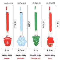 Flocon de neige de Noël créatif ustensile en Silicone pince alimentaire antidérapante avec boucle de verrouillage pince à pain pour une fixation sécurisée