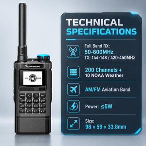 Radio Walkie Talkie Quansheng UV-K1 Mini de 5W, Banda Dual VHF/UHF, Recepción de Banda Aérea, NOAA, Tipo-C, Copia de Frecuencia Inalámbrica, Radioaficionado - Product Image 2