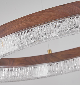 Lampadario in Legno di Noce e Rame, <span class=keywords><strong>Lampada</strong></span> <span class=keywords><strong>a</strong></span> <span class=keywords><strong>Sospensione</strong></span> LED con Anello in Resina, Elegante Estetica Cinese, per Soggiorno e Sala da Pranzo - Product Image 6