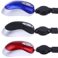 Mini souris filaire optique rétractable USB portable pour ordinateur portable, enfants, multicolore, personnalisable, vente en gros d'usine