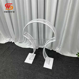 SMOOTH <b>Fan</b>-shaped Flower Rows Display <b>Stand</b> Iron Centerpiece Flower <b>Stands</b> White for Wedding Table Decoration - Product Image 2