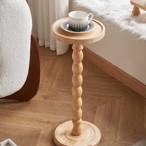 Mesa auxiliar con candelabro, mesa esquinera retro de madera maciza, mesa auxiliar de lujo ligero para mini sofá, mesa para tazas, estante móvil para cabecera de cama - Product Image 2