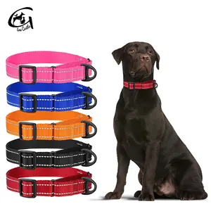 Pet Products Supplies Customized Label Training Reflective Adjustable Nylon Polyester Dog Martingale Collar
