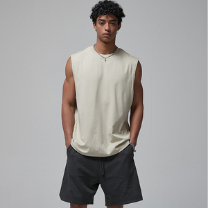 Séchage rapide Polyester coton é<span class=keywords><strong>t</strong></span>é ample col rond Gym Fitness <span class=keywords><strong>musculation</strong></span> personnalisé côtelé débardeur <span class=keywords><strong>sans</strong></span> manches <span class=keywords><strong>T</strong></span>-shirts - Product Image 2