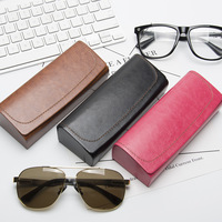Étui à lunettes de soleil rectangulaire pour homme avec logo personnalisé, motif rétro uni, extra large, simple, anti-pression, pour myopie