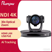 Kit de streaming G530N USD1798 avec livraison gratuite = 4 caméras de conférence PTZ NDI 4K à zoom optique 30X, diffusion LAN, contrôleur AI + NDI HX