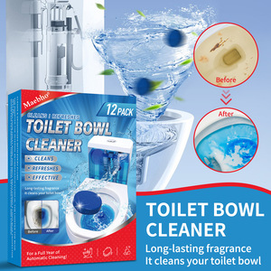 12 Pack Solid <strong>Toilet</strong> Cleaning <strong>Block</strong> Blue Bubble Lemon Scent Automatic Bathroom <strong>Toilet</strong> Tank <strong>Toilet</strong> Bowl Cleaner Tablets - Product Image 4