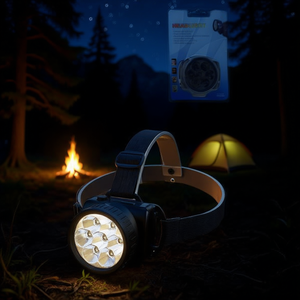 Linterna frontal con 5 luces LED, correa ajustable, para camping y senderismo al aire libre - Product Image 3