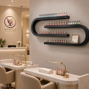 Exhibidor de Esmalte de Uñas Metálico en Forma de U para Montar en la Pared, para Salón de Belleza, Tienda de Manicura, Estante de Almacenamiento - Product Image 1