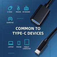 Adaptador USB C a USB 3.0 OTG de 90 Grados, Cable Convertidor de Transferencia de Datos de Alta Velocidad para Computadora Portátil, Tableta y Teléfono Móvil