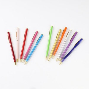 Bolígrafo de metal delgado promocional Bolígrafos de oro de hotel multicolor personalizados para regalos y estudiantes - Product Image 4