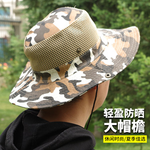 Fishing Haha Fisherman Hat Camouflage Mesh Bee Protection Outdoor Sun Hat for Fishing Hunting <b>Hiking</b> - Product Image 4