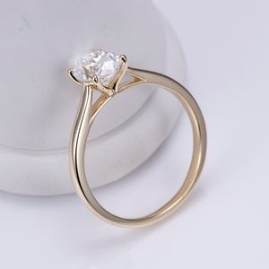 Joyería Messi MSR-1262, Anillo de Oro de 9K Hecho a Mano para Mujer, Anillo con Diamante Ovalado de Laboratorio de 1CT, IGI - Product Image 5