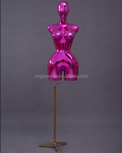Manichino Femminile Afroamericano Plus Size Senza Testa in Plastica PP Cromato Oro e Argento per Esposizione Abbigliamento - Product Image 3