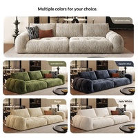 Canapé rétro une place Hua Mu Yun Island en tissu chenille style crème, rembourrage éponge et latex, housse amovible et lavable, pour salon
