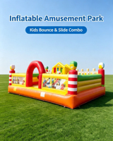 Aire de jeux gonflable extérieure pour enfants avec toboggan, château gonflable commercial en PVC pour location événementielle
