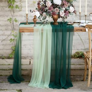 <span class=keywords><strong>Chemin</strong></span> <span class=keywords><strong>de</strong></span> <span class=keywords><strong>table</strong></span> en tulle fantaisie transparent blanc et vert sauge pour mariage en extérieur, tissu en mousseline pour la maison, banquet <span class=keywords><strong>de</strong></span> mariage romantique - Product Image 6