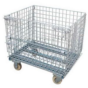 <span class=keywords><strong>Cage</strong></span> mobile de grillage de stockage d'entrepôt pliable empilable en acier galvanisé de victoire Offre Spéciale - Product Image 5