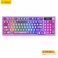 Teclado Mecánico para Juegos con Montaje Gasket y Conmutación en Caliente de Tres Modos, Retroiluminación RGB, Macros Programables, Inalámbrico