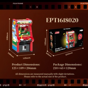กล้องถ่ายรูป EPT Retro Building <span class=keywords><strong>Block</strong></span> พร้อมเครื่องเล่นไวนิล เครื่องฉายภาพยนตร์ ตู้เกมอาร์เคด ของเล่นประกอบเอง DIY ของขวัญสำหรับเด็ก - Product Image 5