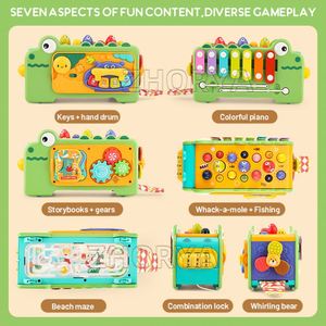 Jouet éducatif sensoriel pour bébé Zhorya, crocodile multifonctionnel, instruments de musique piano et jeux de pêche pour enfants - Product Image 4