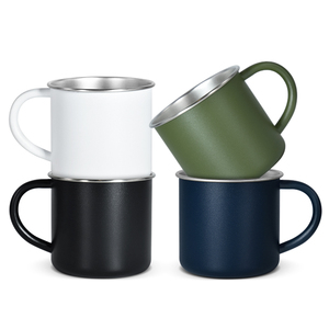 Tazza da Caffè da 12 oz con Manico, Bicchieri in Acciaio Inox a Parete Singola da 400ml, Tazze in <span class=keywords><strong>Metallo</strong></span> per Birra e Bevande per Uso Esterno - Product Image 1