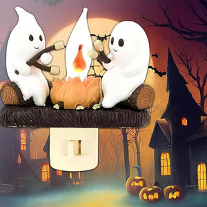 Ghost Campfire Flickering Night <b>Light</b> 3D LED Halloween Campfire Night <b>Light</b> Indoor Decorations - Product Image 1
