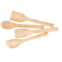 Juego de Utensilios de Cocina de Bambú Natural con Logotipo Personalizado al por Mayor, Vajilla de Madera Económica en Oferta