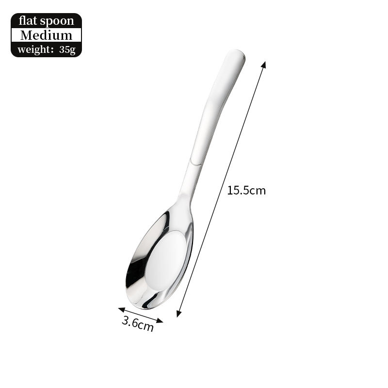 316L curved handle flat-bottomed spoon Medium