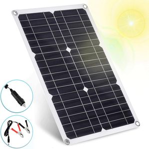 Panneaux solaires semi-flexibles 20W 18V, monocristallins en silicium, chargeur solaire pour batteries 12V, utilisation en camping-car, bateau, voiture, marine - Product Image 1